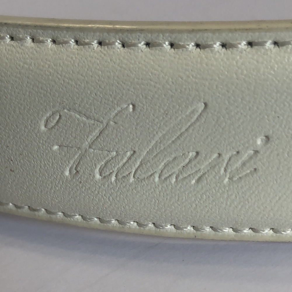 Falari White Leather Belt size Large 38-40 - Picture 6 of 9
